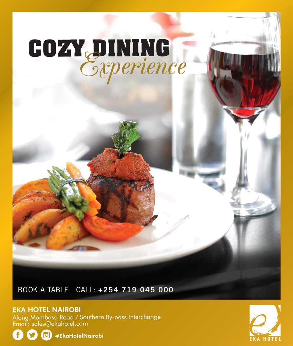 Make your business / leisure stay a memorable experience at Eka Hotel Nairobi. Enjoy flavorful meals at the Galaxy Restaurant or Coffee Lounge. Whether you are looking to have a full buffet lunch treat or a delicious light meal, you need to say no more.

Call 0719 045 000.