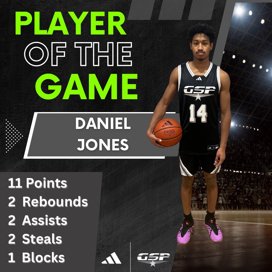 GSP Black Impact Players of the game vs 5ive Star Academy (CA) 

Zy’lerre Stewart 15p 5r 8a 2s 
Russell Gibson 14p 2r 4a 1s 
Myron Jones 11p 2r 1a 3s 
Daniel Jones 11p 2r 2a 2s