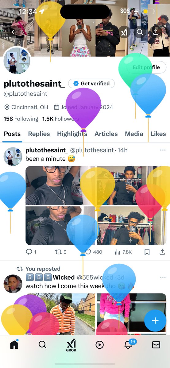 balloons on my page 🙂‍↕️🎂