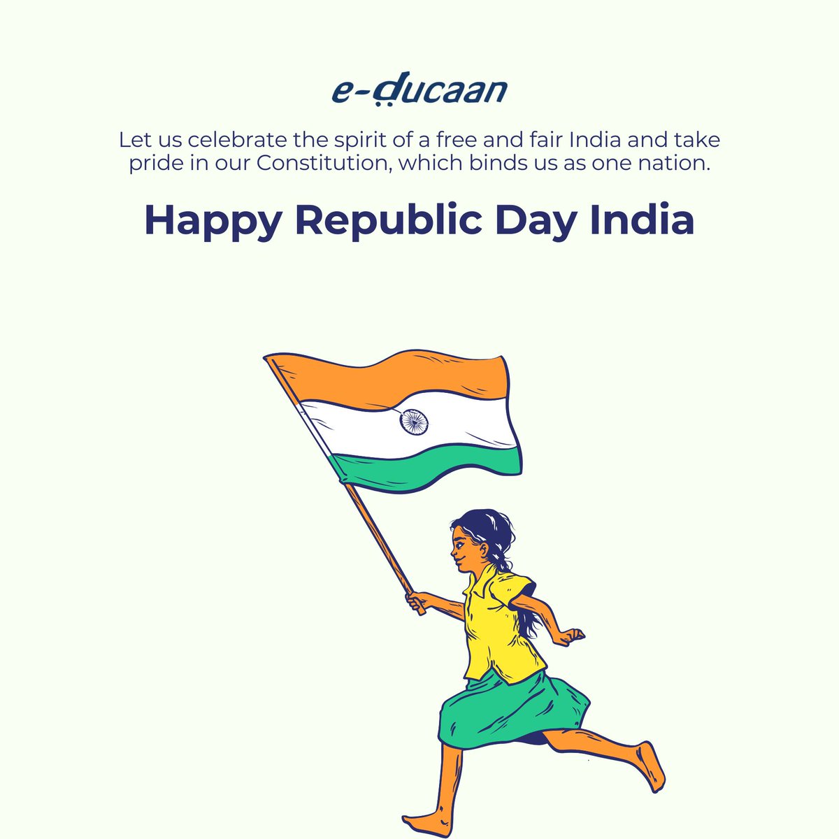 Happy Republic Day! Let's honor the legacy of our nation's freedom and embrace the diversity hat
makes India truly incredible. 

#educaan