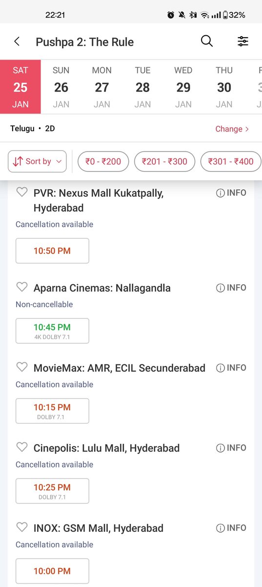 ILoveUCinema's tweet photo. #Pushpa2 Hyderabad Day 52 2nd Shows 12 Fast Filling🧨🧨🧨🧨🔥🔥🔥🔥

Epic Run🔥🔥🔥 https://t.co/kYL8TOZW1i