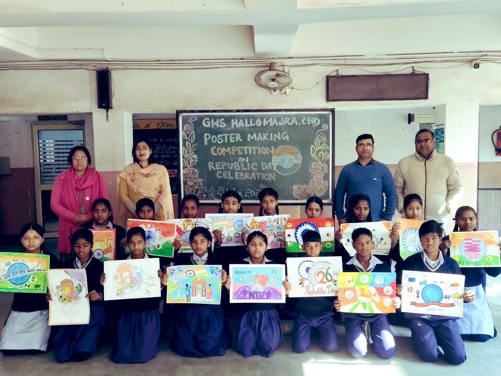 GHSHallomajara's tweet image. Celebrating the spirit of Republic Day! Students of GHS Hallomajra participated enthusiastically in Poster Making Competition &amp;amp; Slogan Writing, showcasing their creativity &amp;amp; patriotism #RepublicDay #PosterMaking #SloganWriting #GHSHallomajra"@SchoolEduChd