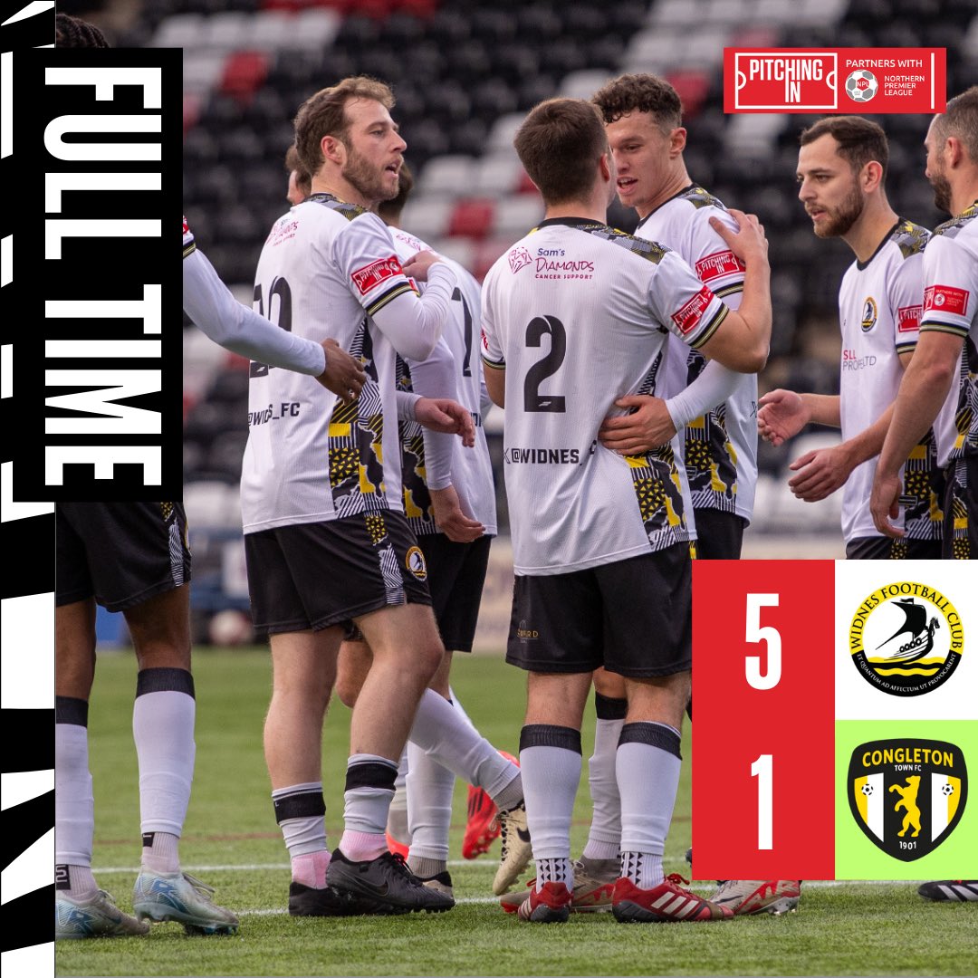 Widnes_FC's tweet photo. FULL TIME | Widnes 5-1 Congleton Town

WHAT A RESULT 👏 https://t.co/p0tIYYjE9H