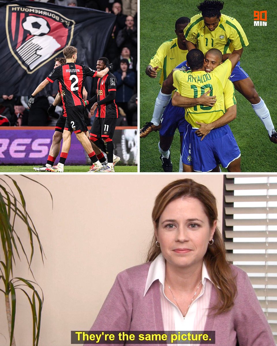 SI_FootballClub's tweet photo. Not sure if Bournemouth, or prime Brazil... 🍒🇧🇷

The Cherries are unbeaten in their last 12 games, scoring 30 goals in the process! https://t.co/pjiPlfPx9C