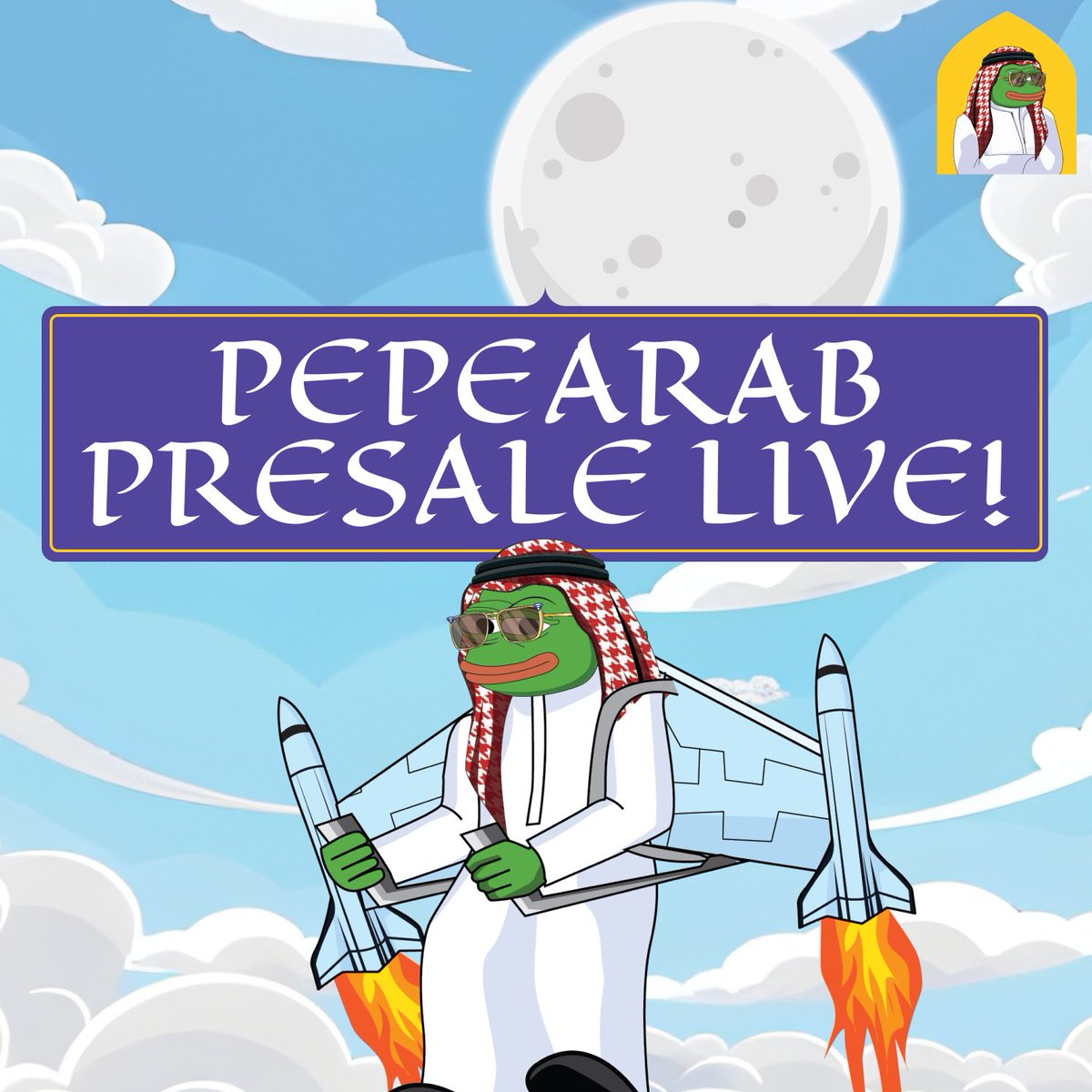 PepeArabCOM's tweet photo. Presale is live now and filling up quick ✅

Join now and be part on https://t.co/jk9cAUQyv1 🥳 https://t.co/8nzdotniAP
