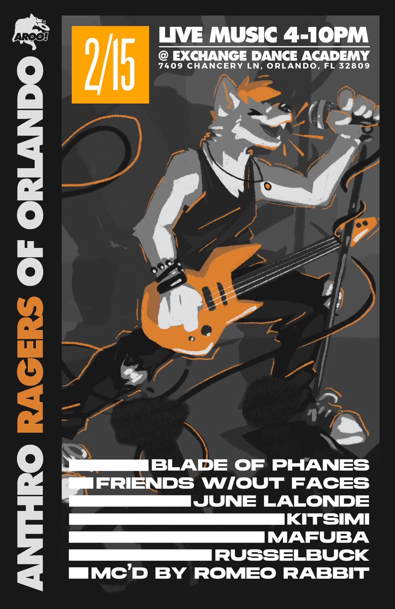 AROOLoud's tweet photo. CALLING ALL RAGERS 📣🐺 ARE YOU READY TO ROCK? 🎸

⚠️TICKETS FOR ANTHRO RAGERS ARE AVAILABLE NOW⚠️

🗓 FEBRUARY 15, 4 PM - 10 PM 🕐
💵 $15 EARLY, $20 GENERAL 🎟

🎶 LIVE MUSIC, VENDORS, COMMUNITY 🐾 https://t.co/9wOkaP7MaL