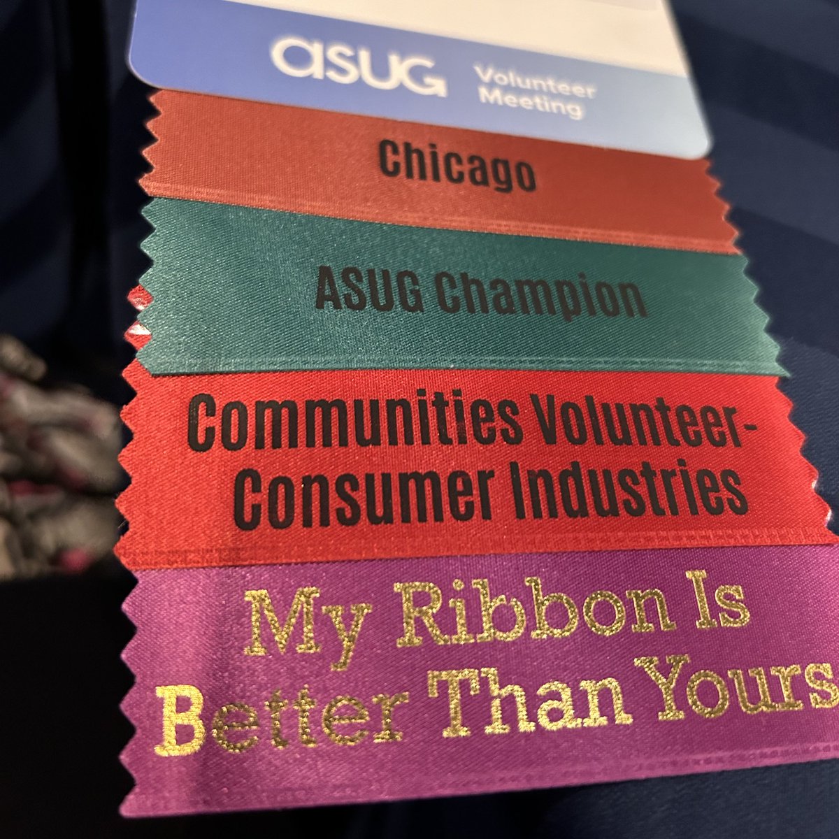 anjanettew's tweet photo. #asug #vm2025 Excited for the community focus coming for this year. Went a little silly with the ribbons https://t.co/pvb3Z7od6H