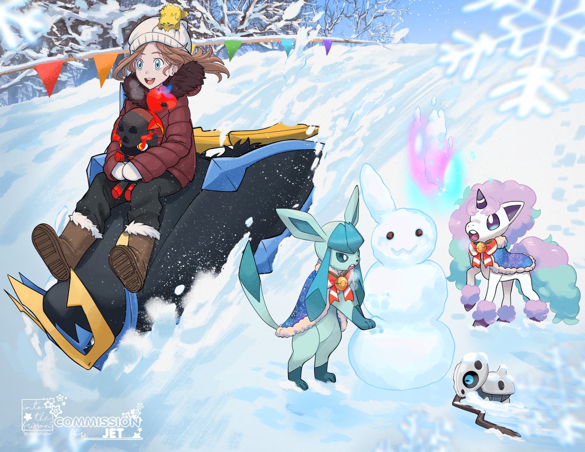 A cute winter Pokemon scene for @jetravenex 🥹🫶❄️ #Pokemon