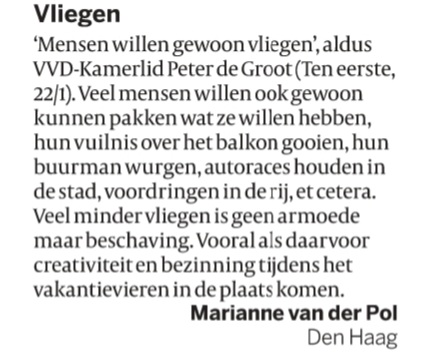 Hun buurman wurgen... wat M. Van der Pol zegt. Ze heeft wel gelijk. <a href="/volkskrant/">de Volkskrant</a>