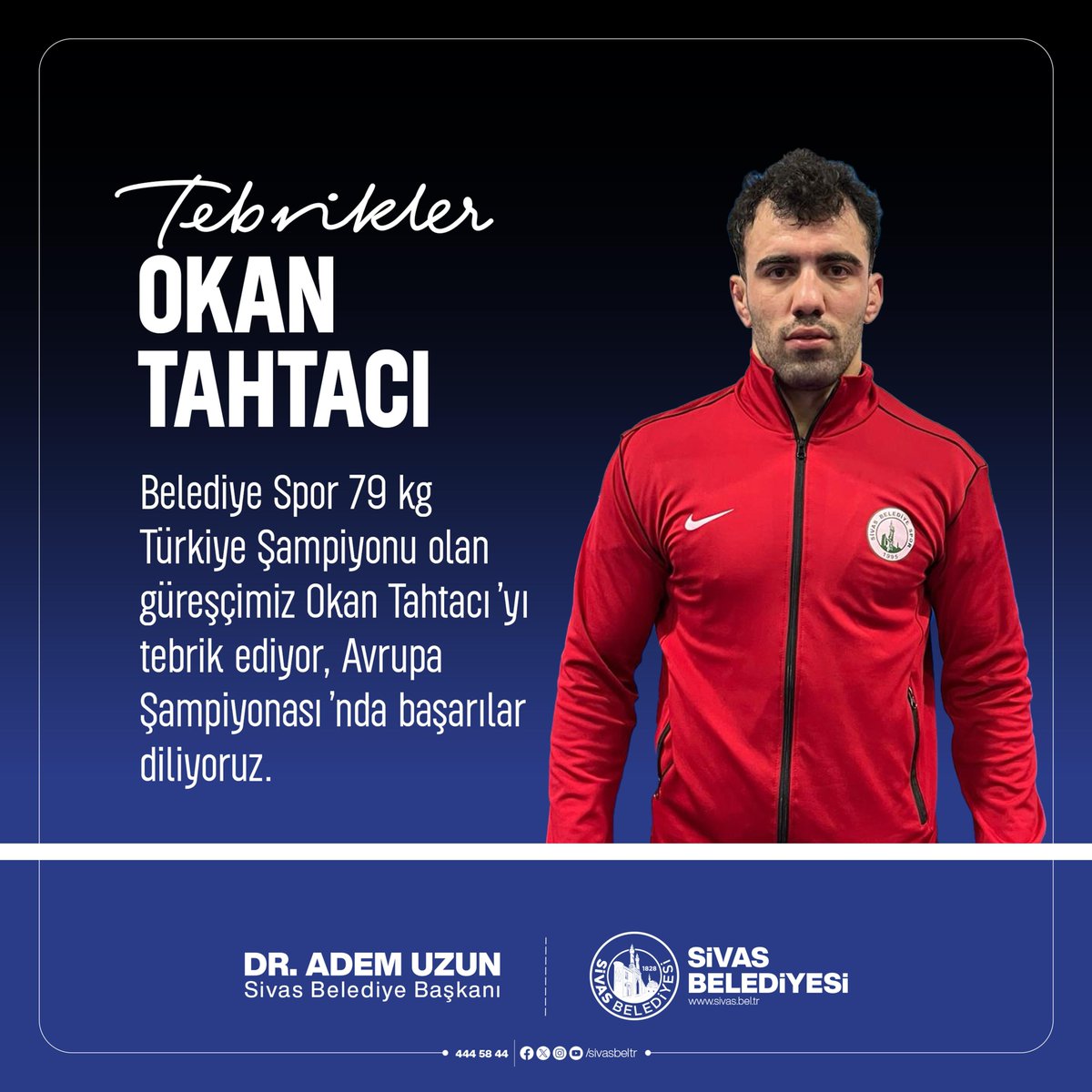 Tebrikler Okan! 🤼‍♂🏅👏

79 kilogramda Büyükler Serbest Güreş Türkiye Şampiyonu olan Belediyesporlu güreşçimiz Okan Tahtacı'yı tebrik ediyor, Avrupa yolunda başarılar diliyoruz.