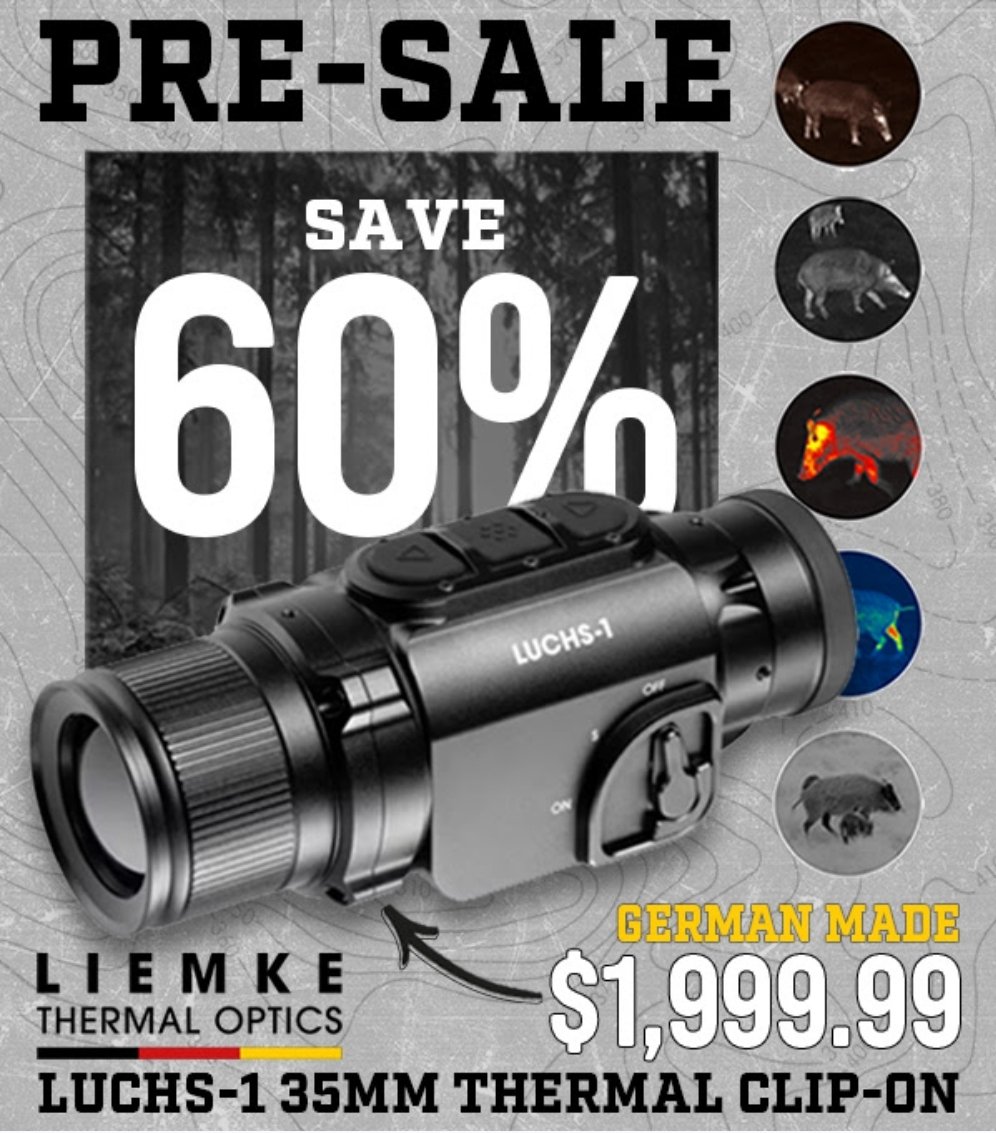 AKballistics's tweet photo. βοΈπ₯β‘οΈ https://t.co/VjKJ0IJNRg
PreOrder this Thermal Clip On Luchs for just $1999.99 at EuroOptic.
Affiliate Link βοΈπ₯
#Thermals #Optics #OpticsDeals #RifleScopes
#2AShallNotBeInfringed
@EuroOptics