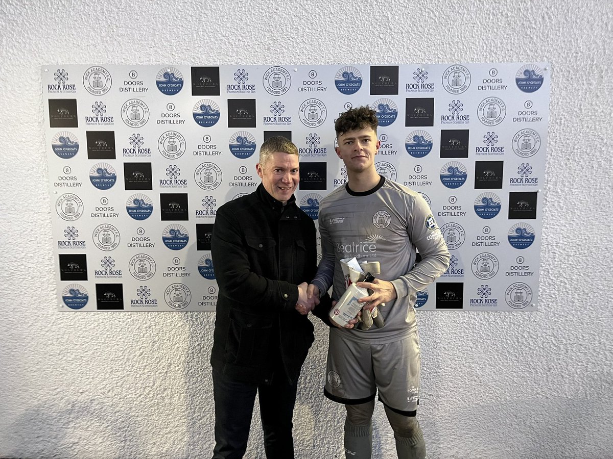 Wick Academy FC (@wickacademyfc) on Twitter photo Todays man of the match as chosen by match sponsor Subsea 7 was Wick Academy’s Lewis Gallacher, Lewis is pictured receiving a bottle of <a href="/RockRoseGin/">Rock Rose Gin</a> from William Mackay Todays man of the match as chosen by match sponsor Subsea 7 was Wick Academy’s Lewis Gallacher, Lewis is pictured receiving a bottle of <a href="/RockRoseGin/">Rock Rose Gin</a> from William Mackay