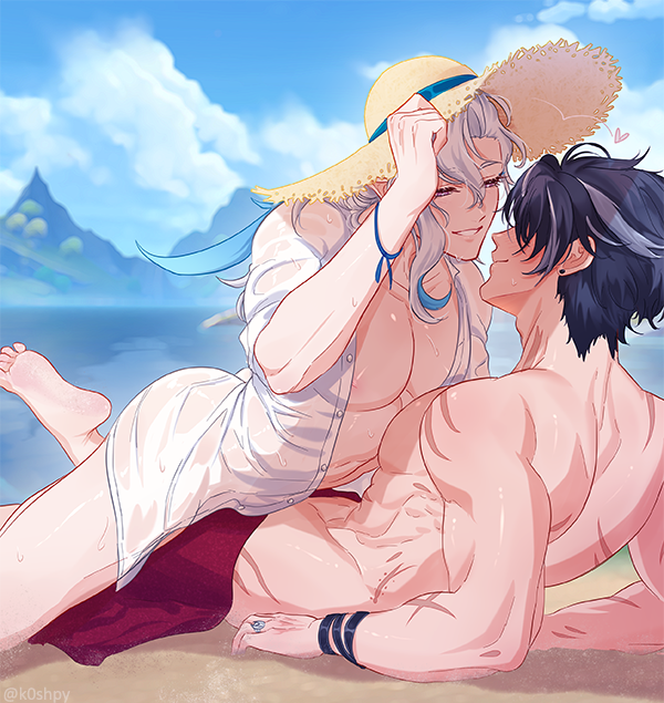 k0shpy's tweet photo. #リオヌヴィ #wriolette
Inspired by the fishing scene, this time they spend it alone on the beach 💕 (full ver) https://t.co/13KRa9N3hT