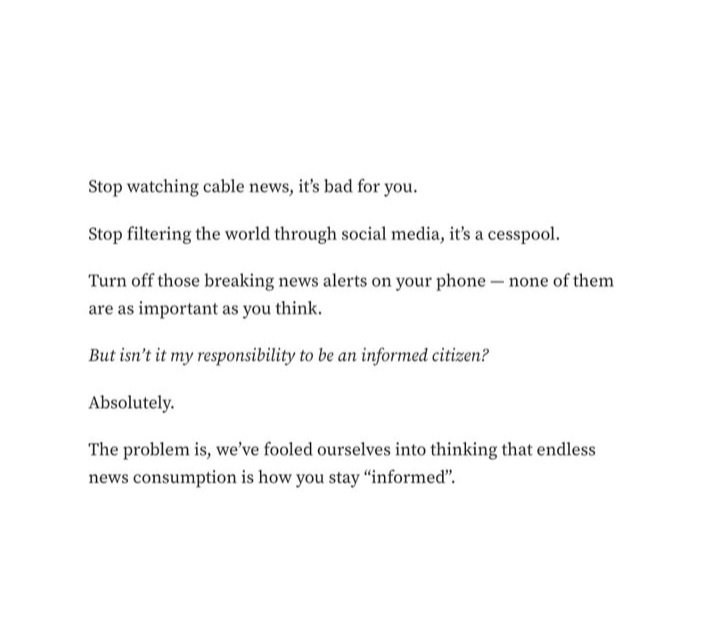 Saw this from <a href="/RyanHoliday/">Ryan Holiday</a>, something I completely agree with

#Mindfulness #MentalHealthMatters #mentalhealthsupport