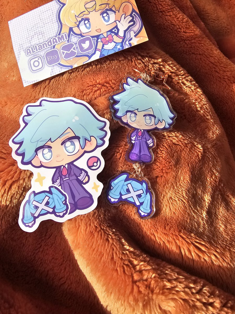 Hoenn__Champion's tweet photo. He arrived! Thank you @Ami_sky0  for making these adorable designs, I always get overjoyed when Steven and or Wallace merch is made because they are my favorite and bring me comfort 🥰 https://t.co/enAuxz1fK1