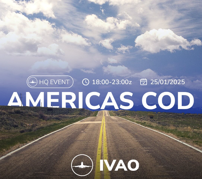 Saludos a todos los miembros de IVAO VE, nos complace anunciarles el primer evento HQ del año para nuestra división, presentado por el Departamento de IVAO, en conjunto con todas las divisiones activas de América.