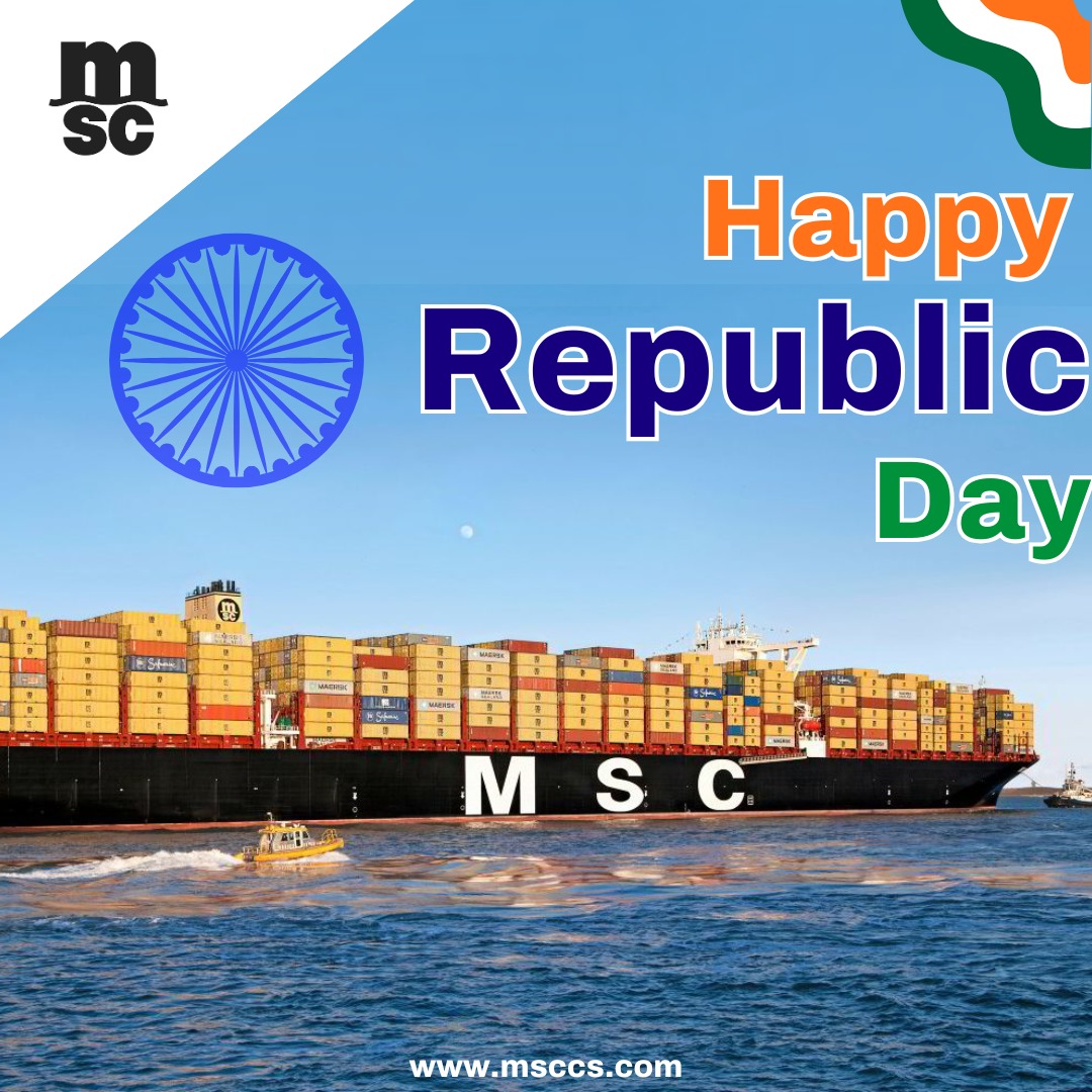 msccs_pvt_ltd's tweet photo. "On this Republic Day, we celebrate the spirit of unity, progress, and pride that defines our great nation. Let’s continue to work together for a brighter and prosperous future. MSCCS wishing everyone a Happy Republic Day!🌟

#HappyRepublicDay2025 #MSC #MSCCS #MSCShipManagement https://t.co/RLp5B3uuuL