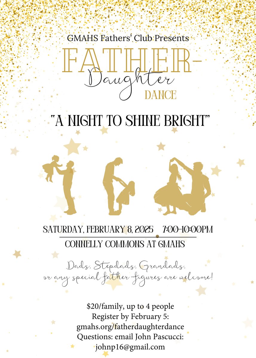 Happening in just two weeks! Mark your calendars, RSVP, and plan for a memorable night together: gmahs.org/fatherdaughter…