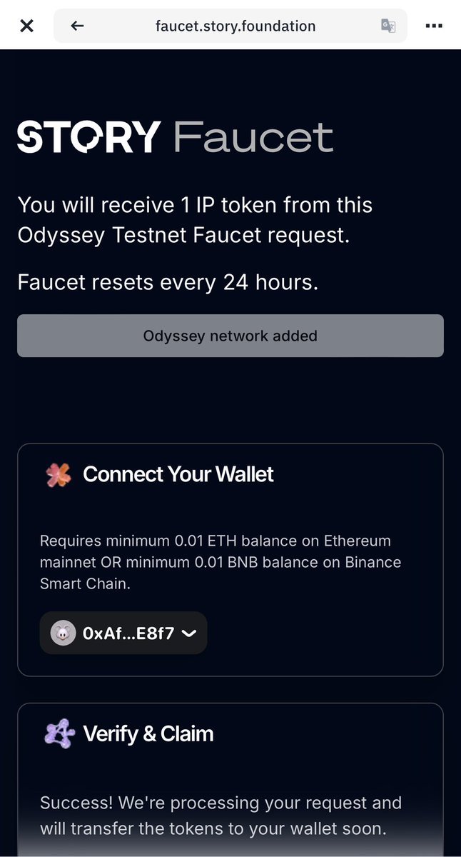 NDIDI_GRAM's tweet photo. Story Protocol X Binance Wallet Quest 
→ Aria Commemorative Badge Mint 

Go To Binance Web 3 Wallet App  

Go To Discover Tab:
Paste Faucet URL 
🔗 https://t.co/obgwfENYeQ
Add Oddssey Network & Claim Token

Next Vist:
🔗https://t.co/ofwdqetXi9
Connect Wallet

Click Get Tokens
Watch Vidoe & Mark As Done 
Whats Aria Building ?
C

Proceed To Claim Badge