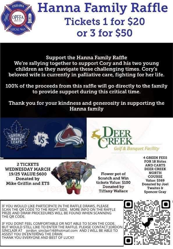 PPFA (@ppfa_l1632) on Twitter photo Brother Hanna, an Oshawa member is going threw a really tough time with his family right now. Please see the post below for more information. If your able to help please scan the QR code or reach out to Jordan Sinclair (contact information below) <a href="/iafflocal465/">Oshawa Fire Fighters</a> Brother Hanna, an Oshawa member is going threw a really tough time with his family right now. Please see the post below for more information. If your able to help please scan the QR code or reach out to Jordan Sinclair (contact information below) <a href="/iafflocal465/">Oshawa Fire Fighters</a>