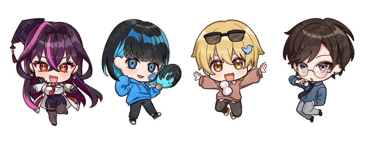 お仕事】毒☆あきお公式初グッズのミニキャライラストを担当させて