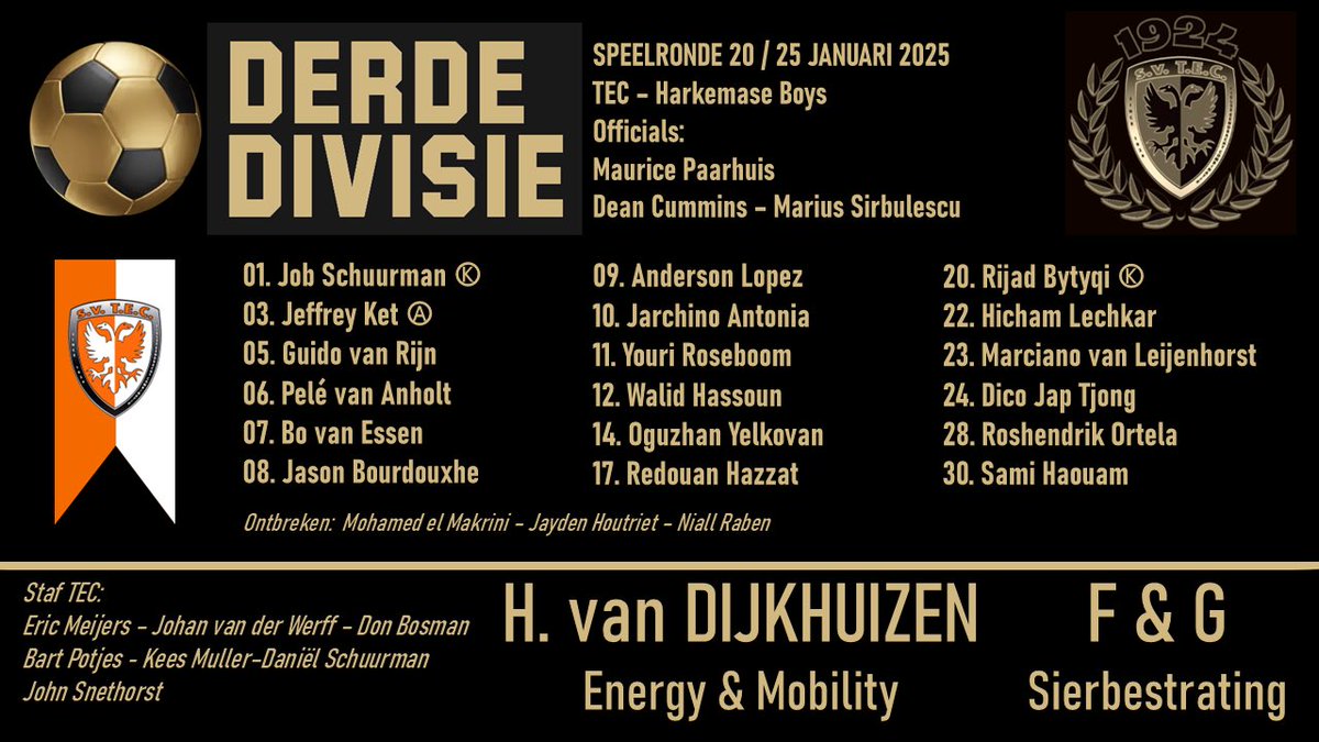 sv_TEC's tweet image. Zojuist is het hoofdveld afgekeurd voor de wedstrijd TEC - @HarkemaseBoys en wijken we dus uit naar het kunstgrasveld 
Er is geen (overdekte) tribune aanwezig langs het kunstgrasveld 
#techar