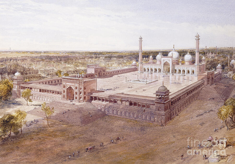 The Jama Masjid of Delhi, 1864.
— painting by William Simpson.