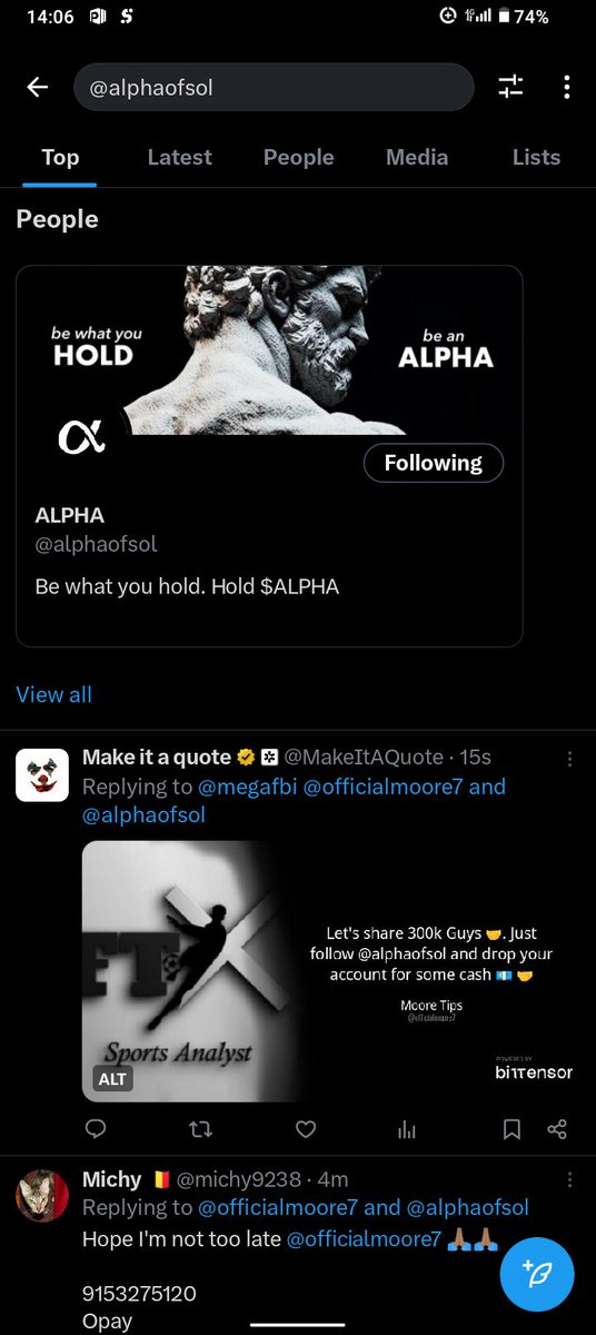 samcoded287038's tweet photo. @officialmoore7 @alphaofsol 9161486519
Opay https://t.co/375XiBkHQ4