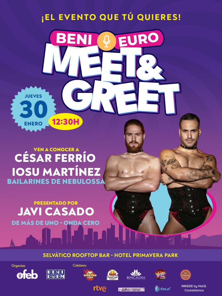 somoslaofeb's tweet photo. ¿Quieres conocer cómo es el Benidorm Fest y Eurovisión por dentro? César y Iosu de Nebulossa, los cul*s de España 🍑🇪🇸🍑, te lo contarán tomando algo a la hora del vermú 😉

#somoslaOFEB #somosbenieurofans #BenidormFest #BenieuroEventos

https://t.co/xwJ73bcEY5 https://t.co/ODMfFYK1xn