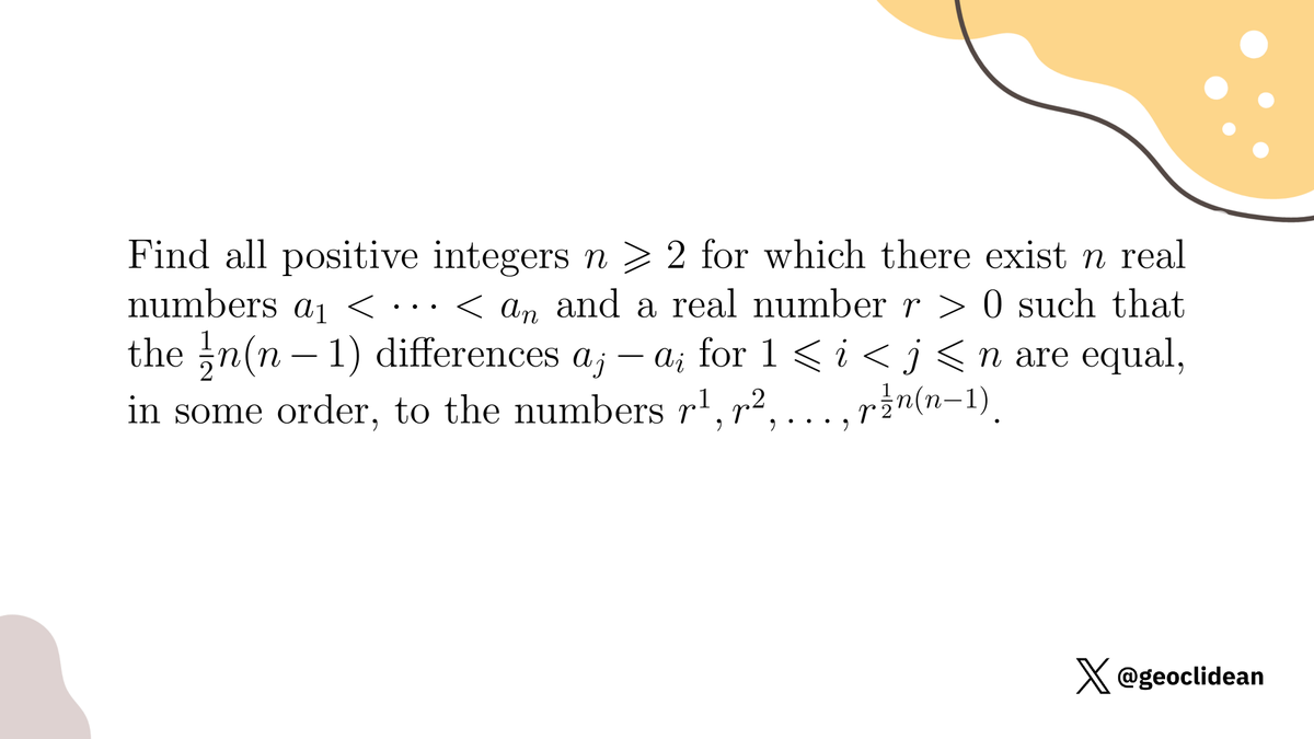 geoclidean's tweet photo. Pairwise differences form geometric sequence
#Algebra #GeometricSequence https://t.co/clTgNqBZUZ