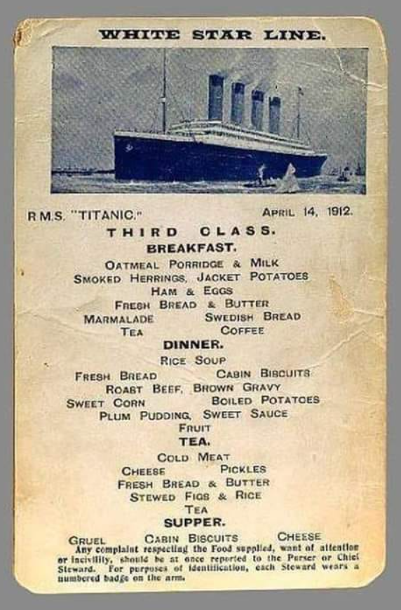 OpenSky_News's tweet photo. @HistoricHub 1912 Titanic Menu https://t.co/4XxXl2oM48