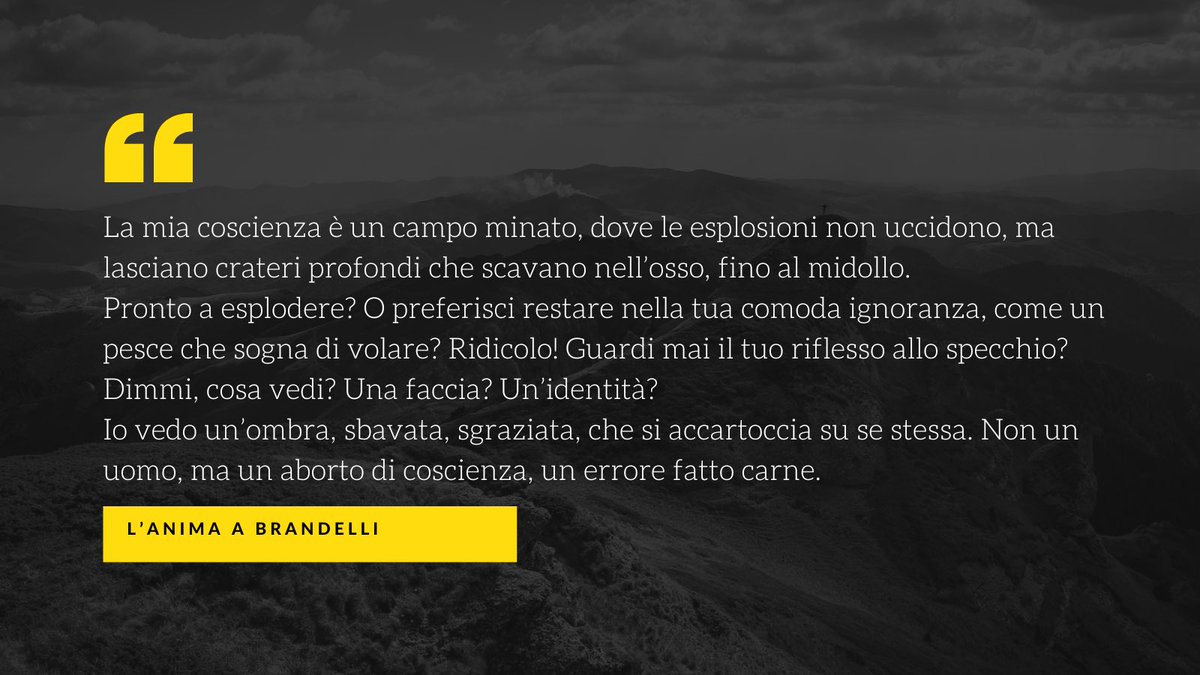 Tratto dal mio libro “L’anima a brandelli”

Sei pronto a confrontarti con il lato oscuro della tua anima? Il mio libro potrebbe essere la tua più grande rivelazione… o la tua peggiore ossessione.

Presto online 📖

<a href="/CasaScrittori/">Casa degli Scrittori</a>