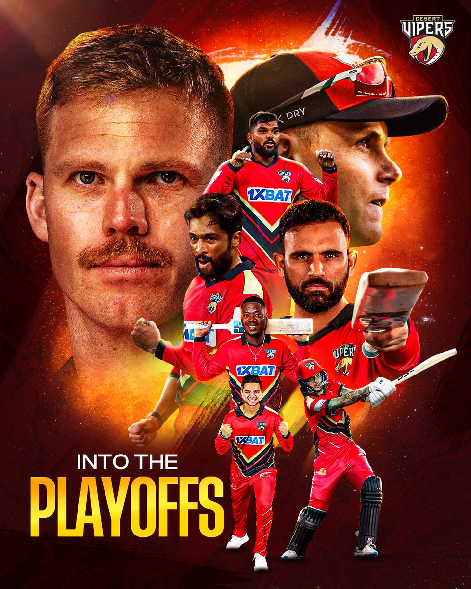 𝗗𝗣 𝗪𝗼𝗿𝗹𝗱 𝗜𝗟𝗧𝟮𝟬 𝗣𝗹𝗮𝘆𝗼𝗳𝗳𝘀, 𝘄𝗲’𝗿𝗲 𝗰𝗼𝗺𝗶𝗻𝗴 𝗶𝗻 𝗵𝗼𝘁 👊🔥

#DesertVipers #FangsOut #DPWorldILT20 #SWvDV