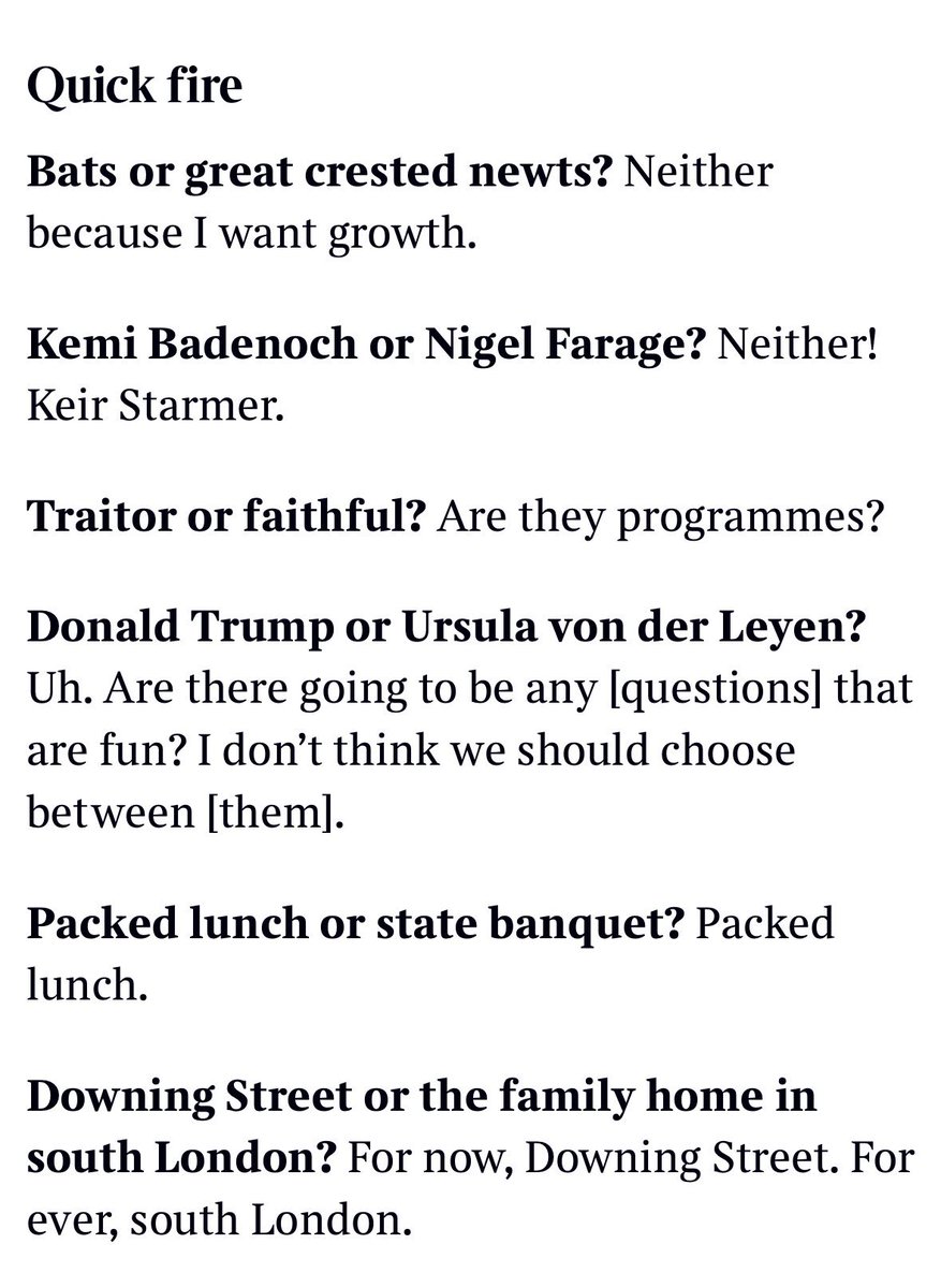 More than anything else, I feel like Rachel Reeve’s answer to the first question below reveals both the intellectual vacuity &amp; utter soulessness at the heart of the current government. 

The willingness to destroy everything truly of value: nature, history, beauty &amp; community,