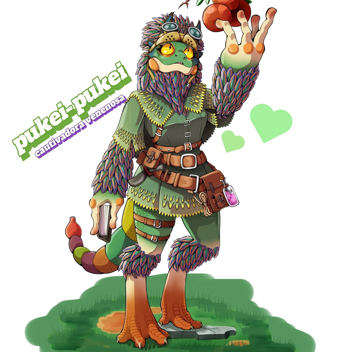 krocoart_116's tweet photo. Nuevo dibujo digital terminado.
Este es mi diseño de pukei-pukei monstergirl, la ropa basada prácticamente en su armadura y otras cositas. Seguiré haciendo más de esto con otros monster 🐊🍷
#pukeipukei #MonsterHunter #MonsterHunterWorld #fanart #oc https://t.co/R9HIzJ4ZGP