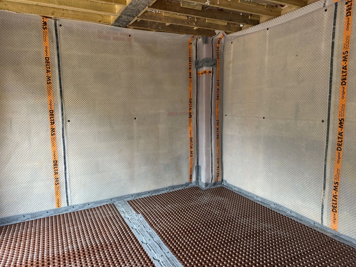 Type C Structural Waterproofing using ⁦<a href="/DeltaMembranes/">DELTA MEMBRANES - Structural Waterproofing</a>⁩ in a basement in Barnet.
basementtanking.london