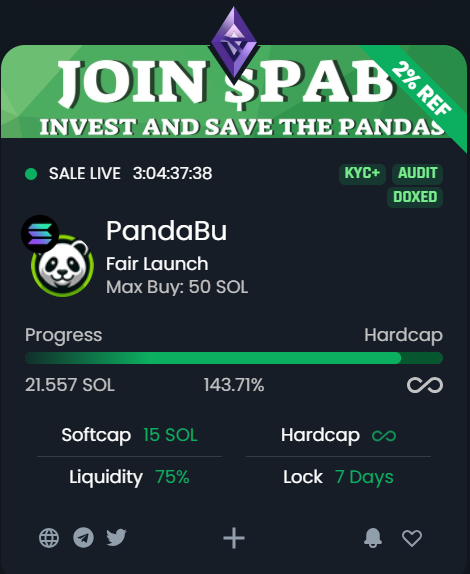 🐼 Surprise Airdrop Incoming! 🪂

We love rewarding our community, so here’s your chance to grab free $PAB! 💸

📌 Here’s how to join:
1️⃣ Drop your SOL address 🪙
2️⃣ Follow ✅
3️⃣ RT 🔁
👉 Get your $PAB now: solsale.app/presale/ADPzPv…