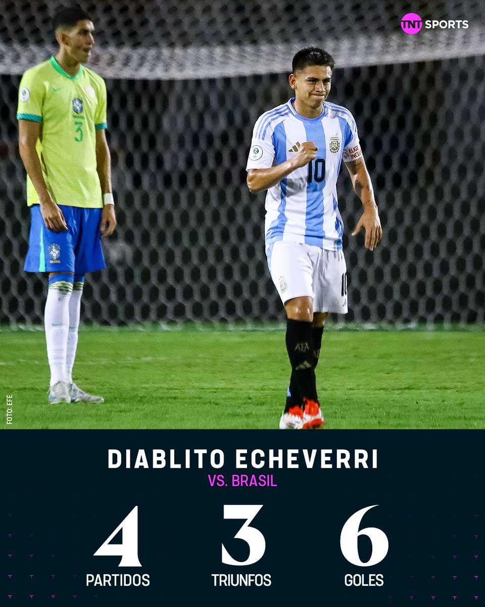 AL DIABLITO ECHEVERRI LE SIENTA BIEN JUGAR CONTRA BRASIL 😈

El ex River ya se enfrentó 4 veces ante la selección brasileña con la camiseta de Argentina: ganó 3 y convirtió ¡6 goles! 🔥🇦🇷

Locura.
