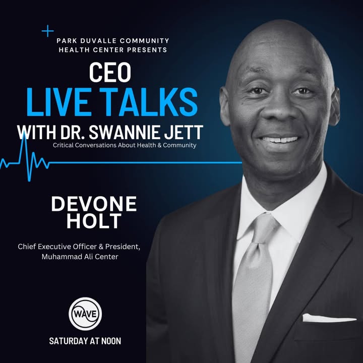 Part two of CEO Live Talks with Dr. Swannie Jett featuring our President and CEO <a href="/DeVoneHolt/">DeVone Holt</a> is live today at noon ET on WAVE! Watch the previous episode here: bit.ly/3E7x8mj

Special thanks to <a href="/PDCHCKY/">Park DuValle Community Health Centers</a> for having us on the show!