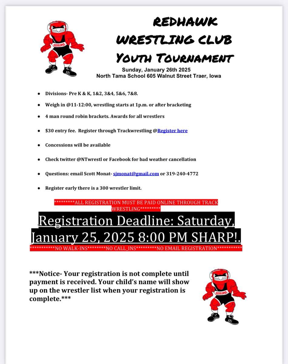MonatScott's tweet photo. Registration closes 8:00 tonight!! https://t.co/eNsHaHoklb