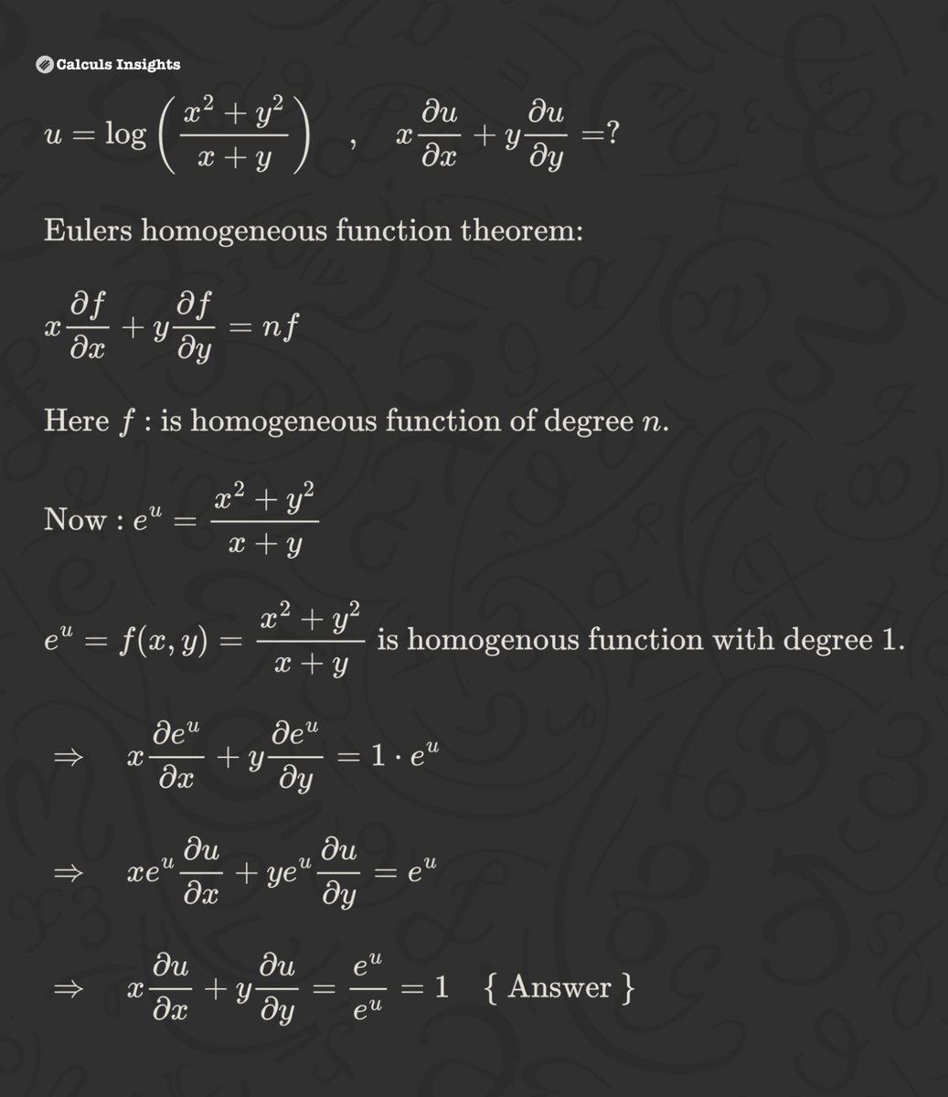TheMathFlow's tweet image. The solution to the partial differentiation problem that I posted before is here...ᝰ.ᐟ