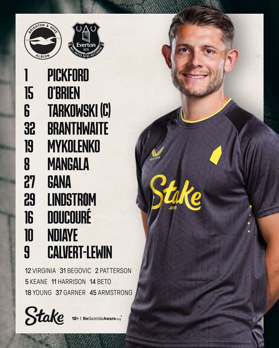 Everton's tweet photo. Today's Toffees to take on Brighton! 🔵

Welcome back to the squad, Jimmy 👊 https://t.co/9H2WsbpVkO