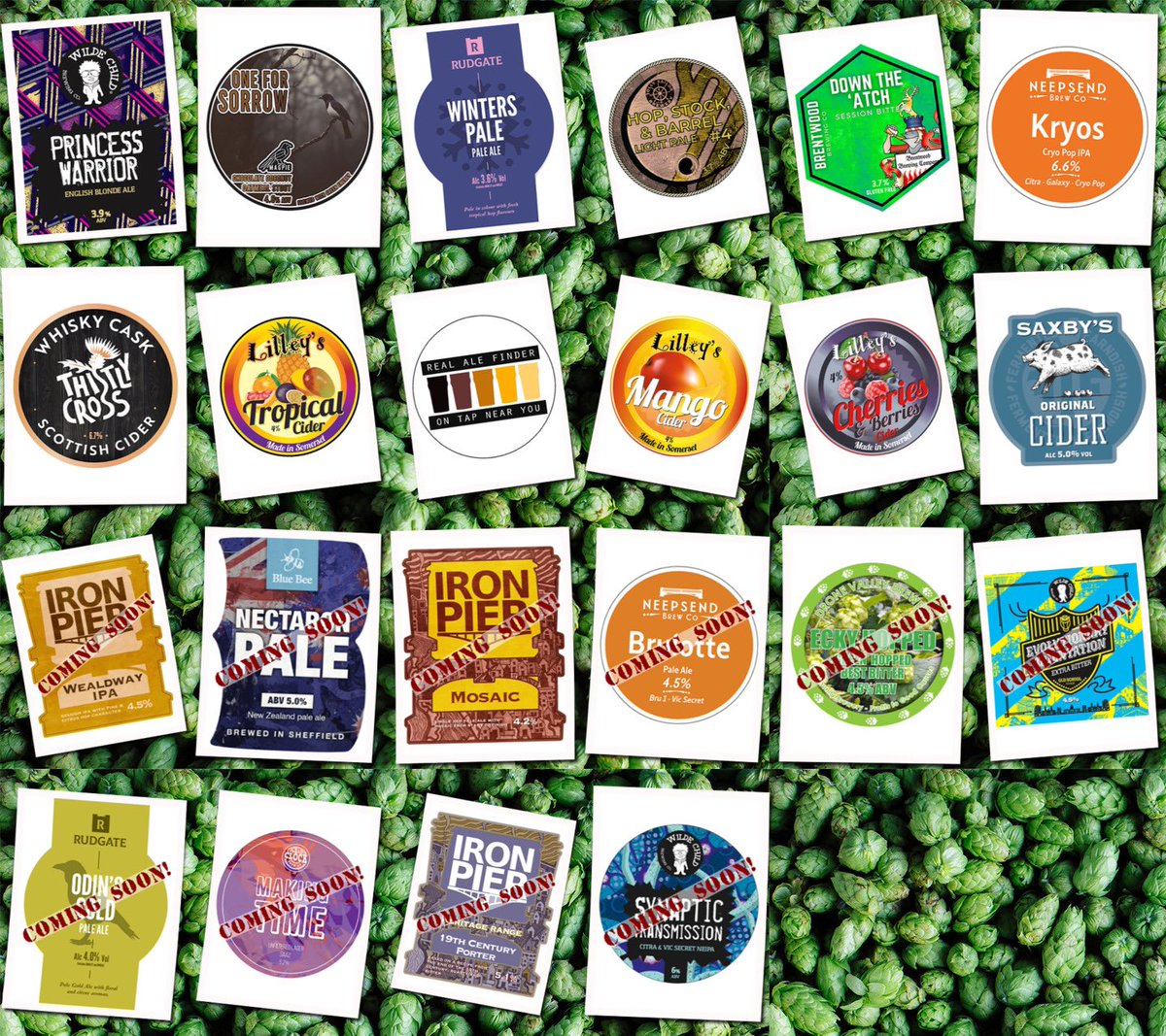 Beer Under The Clock (@beer_under) on Twitter photo Happy Saturday 👍
Beer Board: bit.ly/3n1eNM2
<a href="/WildeChildBeer/">WildeChildBrewingCo.</a> <a href="/MagpieBrewery/">Magpie Brewery Notts</a> <a href="/rudgatebrewery/">Rudgate Brewery</a> <a href="/JollySailorBrew/">Jolly Sailor Brewery</a> <a href="/BrentwoodBrewCo/">Brentwood Brewing Co</a> <a href="/NeepsendBrewCo/">Neepsend Brew Co</a> <a href="/ThistlyCross/">Thistly Cross Cider</a> <a href="/lilleyscider/">Lilley's Cider</a> <a href="/saxbyscider/">Saxby's Cider</a>
#RealAleFinder Happy Saturday 👍
Beer Board: bit.ly/3n1eNM2
<a href="/WildeChildBeer/">WildeChildBrewingCo.</a> <a href="/MagpieBrewery/">Magpie Brewery Notts</a> <a href="/rudgatebrewery/">Rudgate Brewery</a> <a href="/JollySailorBrew/">Jolly Sailor Brewery</a> <a href="/BrentwoodBrewCo/">Brentwood Brewing Co</a> <a href="/NeepsendBrewCo/">Neepsend Brew Co</a> <a href="/ThistlyCross/">Thistly Cross Cider</a> <a href="/lilleyscider/">Lilley's Cider</a> <a href="/saxbyscider/">Saxby's Cider</a>
#RealAleFinder