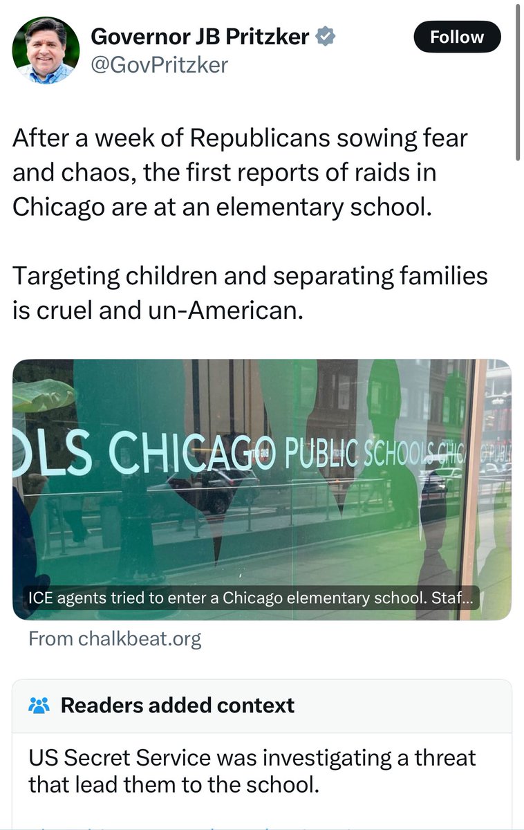 Oops. <a href="/JBPritzker/">JB Pritzker</a> gets a Community Note for spreading misinformation.👇🏼