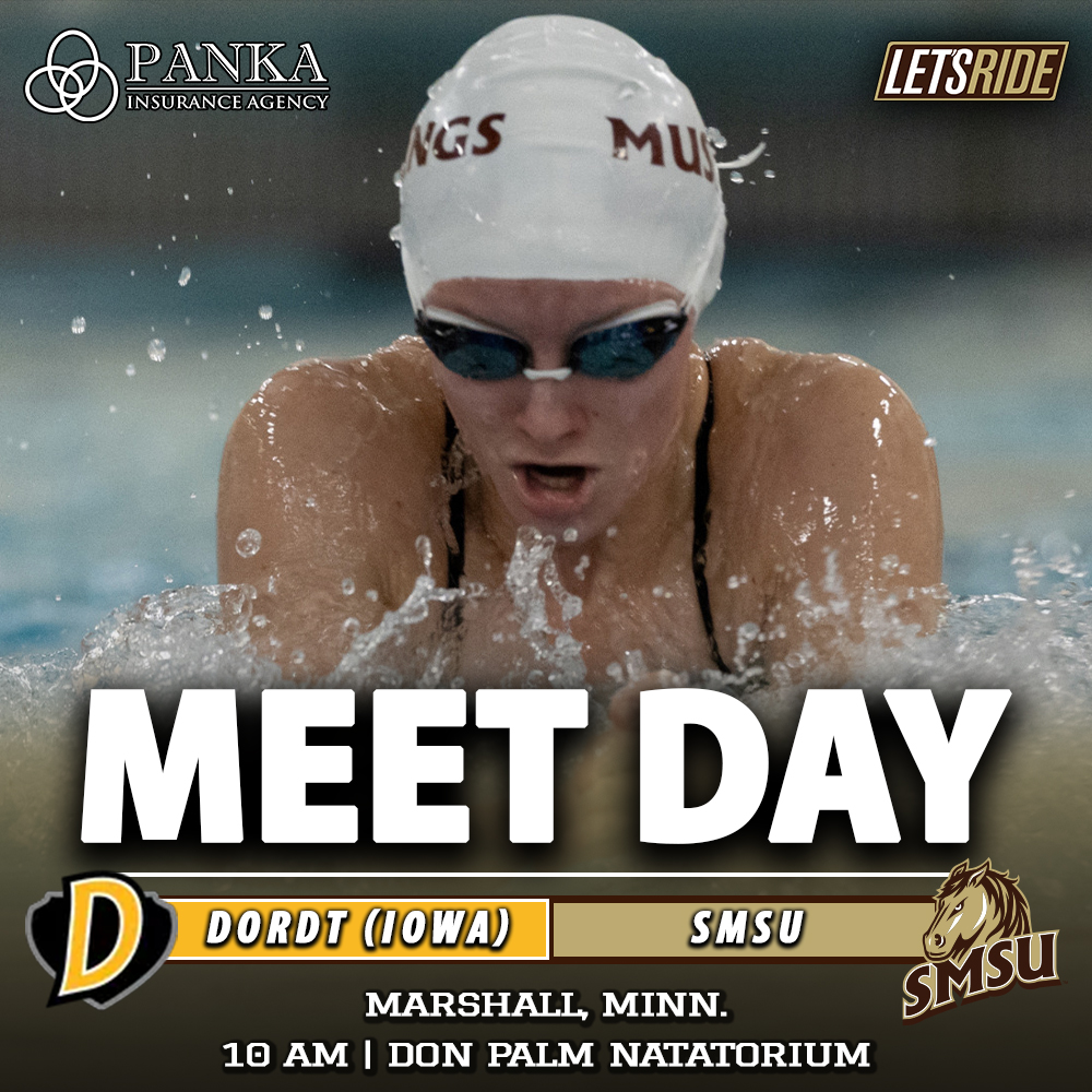The SMSU swimming &amp; diving team concludes the regular season this morning with a 10 a.m. dual versus Dordt University inside The Don Palm Natatorium #LetsRide 🏊 

📺 bit.ly/4geGdqy