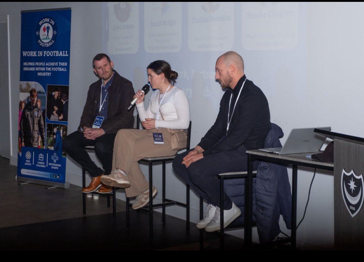 d_wright79's tweet photo. A really enjoyable evening last night for the @workinfootball_ event back at @Pompey . Really appreciated the invite to go and speak. It was fantastic to meet and talk with so many people aspiring to get into the football industry. Happy to help and advise anyone on their journey https://t.co/XsnOmZNrhF