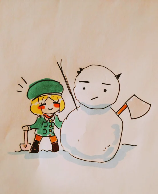#1日1バニヤン #FGO 雪だるまを作るバニヤン 