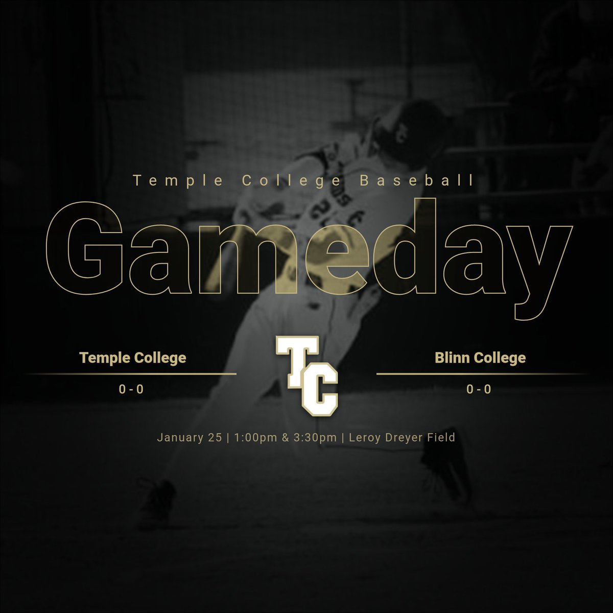 Temple College Baseball (@tc_leopards) on Twitter photo GAMEDAY!
📍Leroy Dreyer Field | Brenham, TX
⏱1:00pm & 3:30pm
🆚 <a href="/BlinnBaseball/">Blinn College baseball</a>
📊 @GCsports
📺 <a href="/TSBNSports/">TSBN Sports</a>
#LetsGoLeps #TCbaseball GAMEDAY!
📍Leroy Dreyer Field | Brenham, TX
⏱1:00pm & 3:30pm
🆚 <a href="/BlinnBaseball/">Blinn College baseball</a>
📊 @GCsports
📺 <a href="/TSBNSports/">TSBN Sports</a>
#LetsGoLeps #TCbaseball