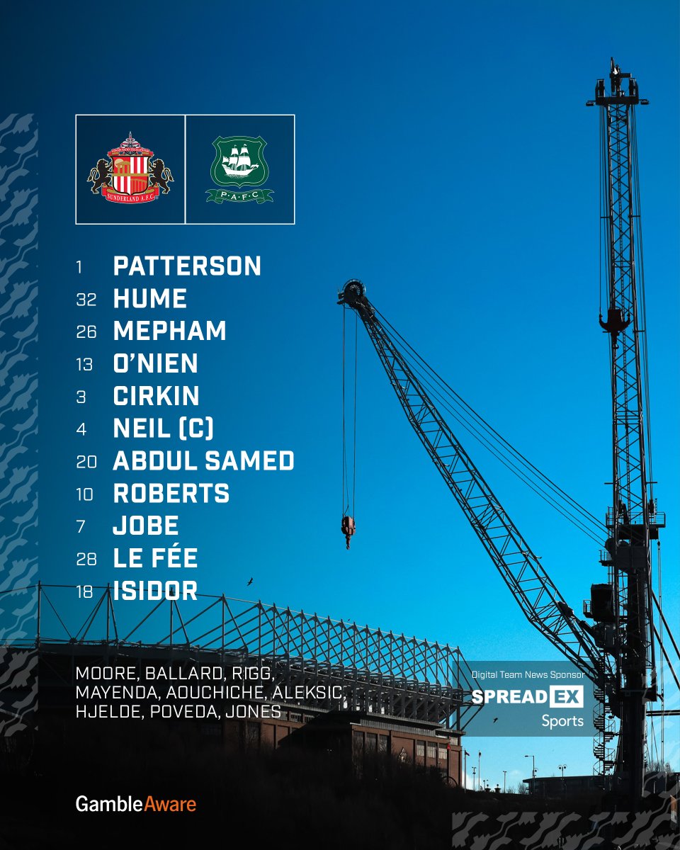 🇬🇭 Abdul Samed in the middle 
🪄 Roberts on the wing 
🎯 Isidor leads the line 

RLB's XI to take on Plymouth! 🗞️

#SUNPLY