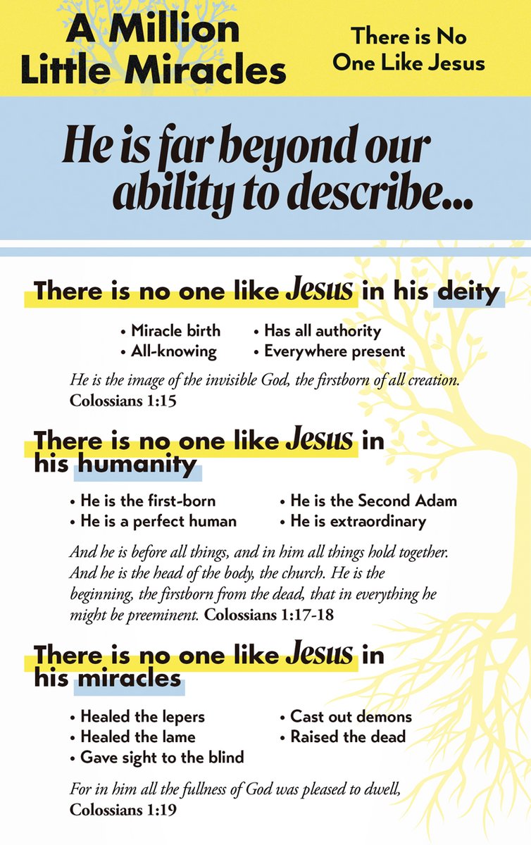 jccelgin's tweet image. #TeachingGuide | A Million Little Miracles » There is No One Like Jesus | 01-26 #January #God #Elgin